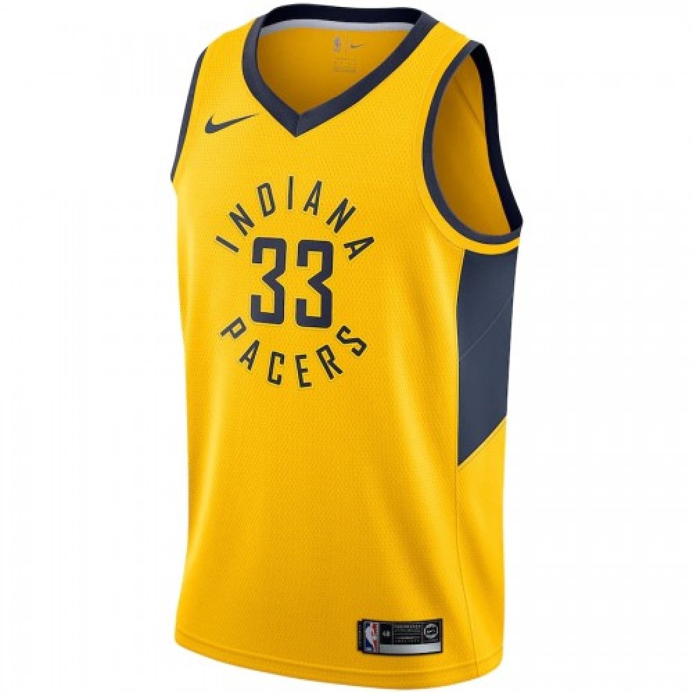 Men's Indiana Pacers Myles Turner #33 Gold Replica Swingman Jersey - Statement Edition-Pro Kit Vault | Brand New 26/27 Sports Jerseys